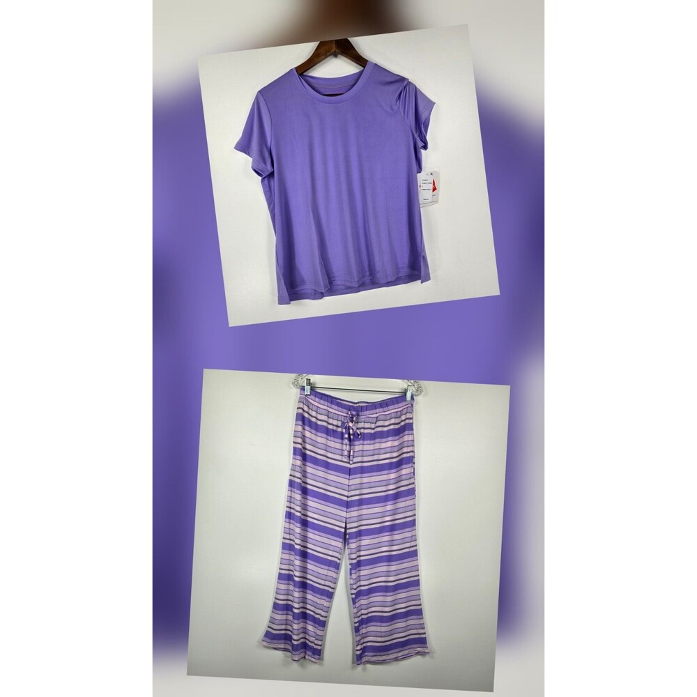 Hanes Women's‎ Size Small 2 Piece Pajama Set Pants Top Purple NWT